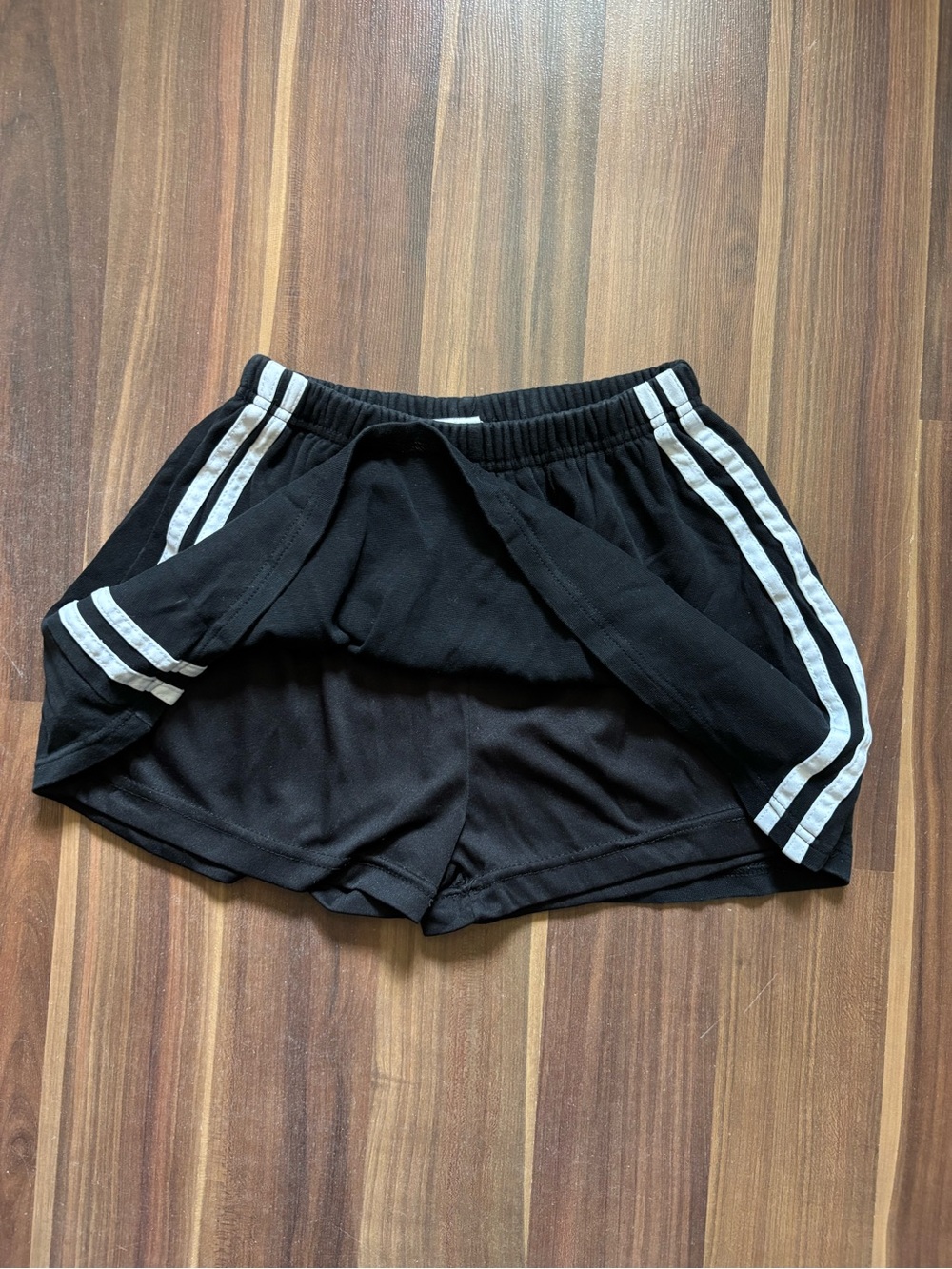 Black Skater Skirt with White Side Stripes